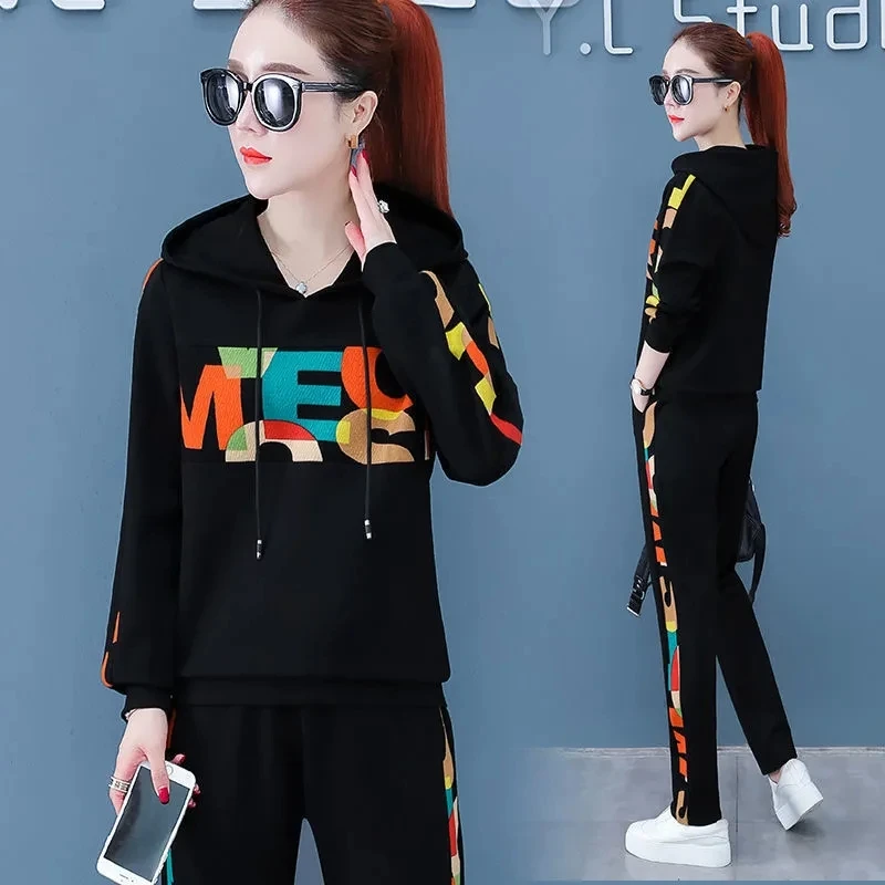 

Women Sweater Loose Running Sports Two-Piece Suit Gym Tracksuit sport wear ethika women set 2 piece workout clothes for women