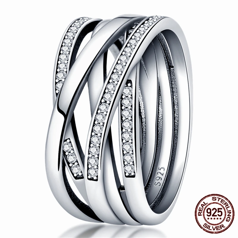 

Hot Sale Silver Brilliant Polished Line Ring For Women Original Silver Color Rings Brand Jewelry Gift Fine Jewelry 2022 New