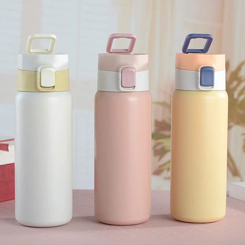 

304 Stainless Steel Bounce Cover Thermos Cup Student Children'S Direct Drinking Water Cup Portable Portable Car Sports Bottle