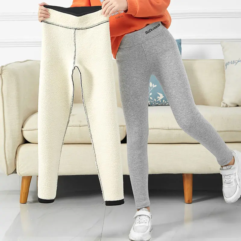

2023 Girls Pants Autumn Winter Keep Warm Children Trousers Warm Leggings Thicken Velvet Kids Pants Baby Girls Leggings Tops Z76