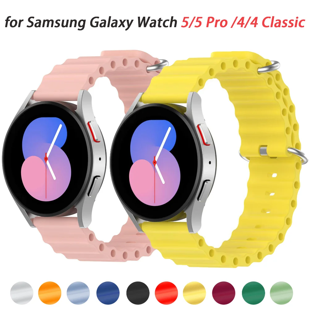 

Силиконовый ремешок Ocean Starp для Samsung Galaxy Watch 5/5 pro 4 classic 46 мм 40 мм, спортивный браслет для Huawei GT2 20 мм 22 мм, ремешок для часов