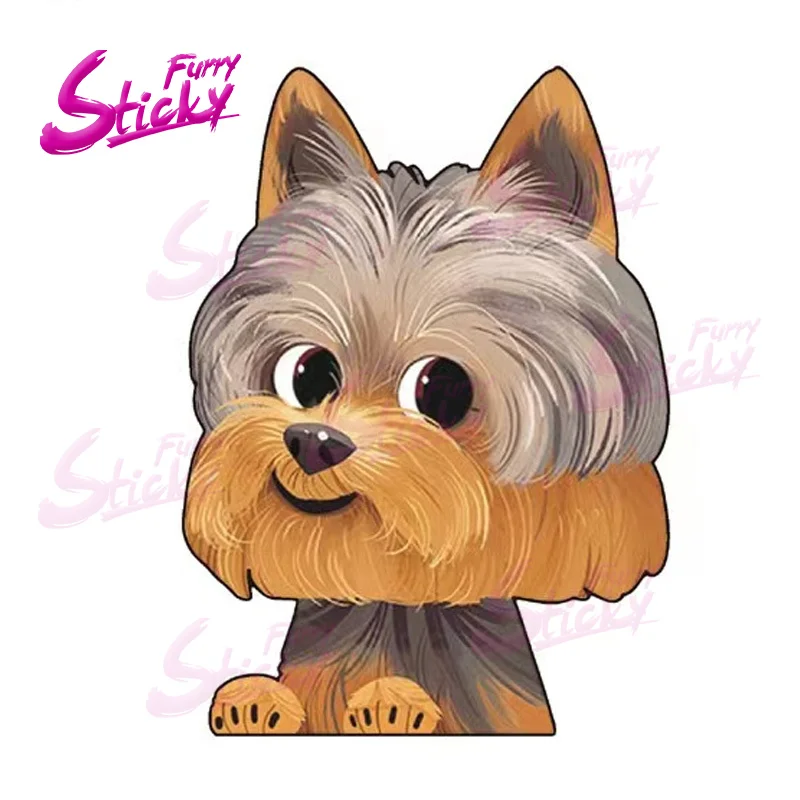 

Furry Sticky Cute Yorkshire Anime Car Sticker Decal French Bulldog Car Accessories for Bumper Helmet Trunk Laptop Stickers