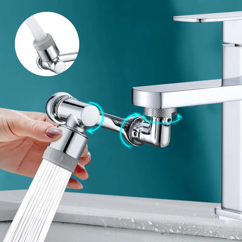 

Robotic Arm Universal Faucet 360° Rotary Water Bubbler Extension Faucet Universal Connector 2 Mode Splash-proof Faucet Connector