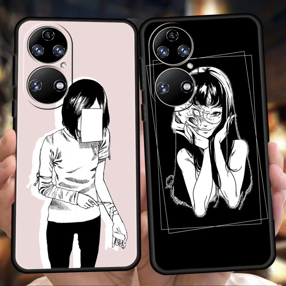 

Мультяшный чехол для телефона Junji Ito для Huawei P20 P30 P50 Pro P20 P30 P40 Lite Y6 Y7 Y9 Y7A Y6P Y9S 2019 P Smart Z 2021, мягкий чехол