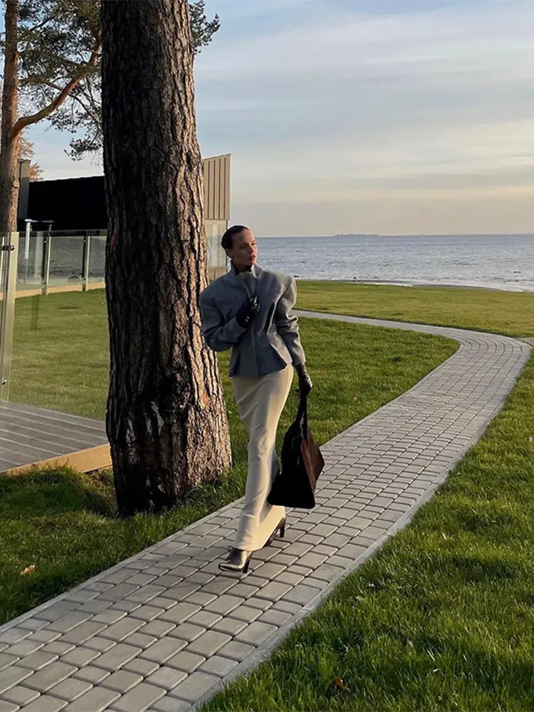 Женский однотонный плиссированный комплект с юбкой