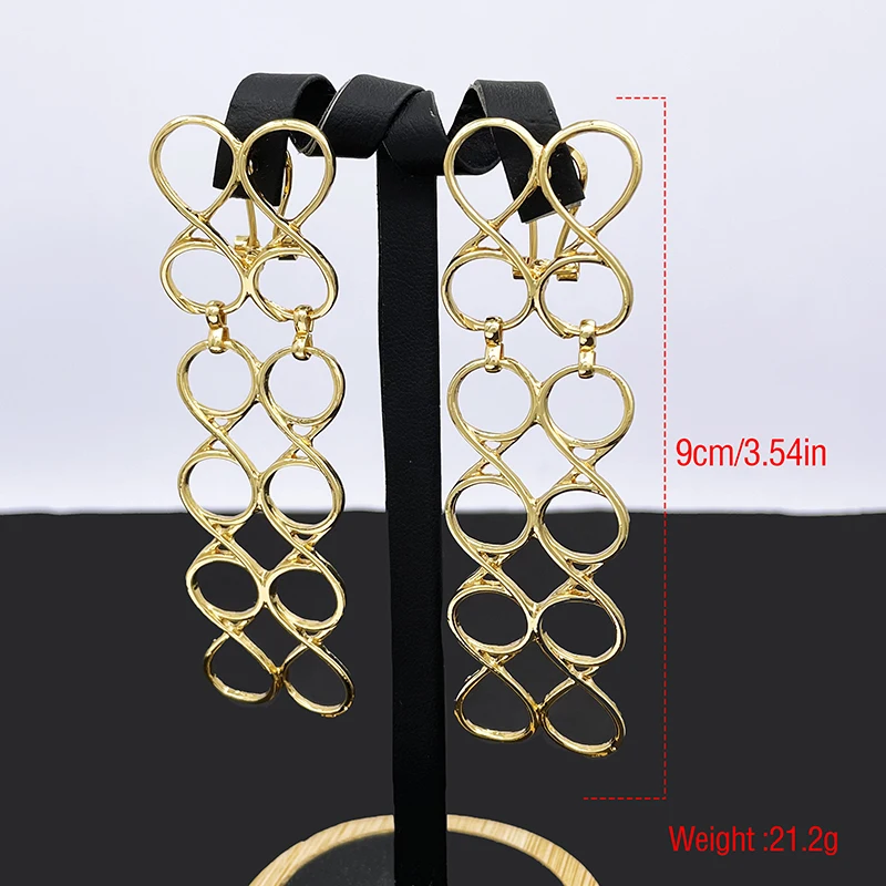 Женские серьги с покрытием из 18-каратного золота золотистые большого размера