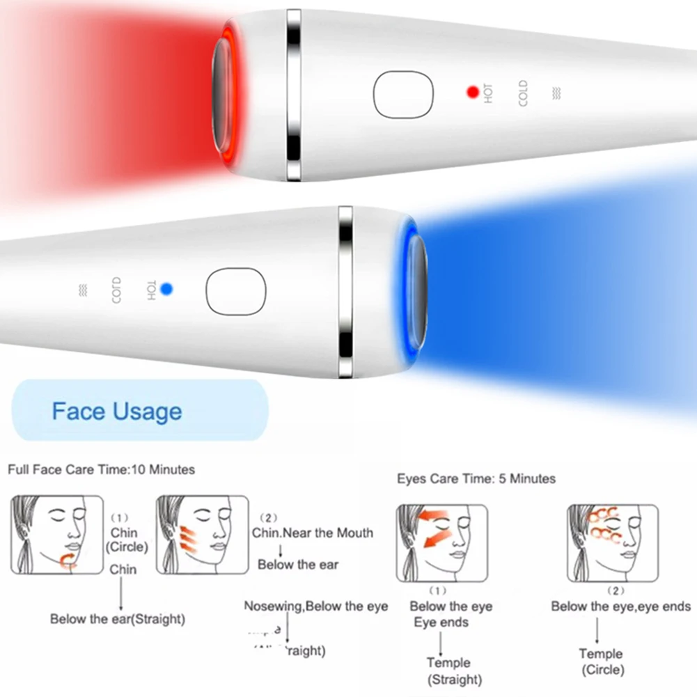 

Cold Hot Facial Massager LED Light Therapy Sonic Vibration Wrinkle Removal Skin Tightening Treatment Skin Care Beauty Device