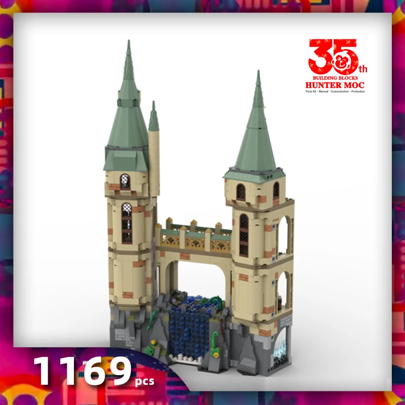 

magic movie castle moc architecture New Modular Buildings construction blocks train magic book medieval building blocks