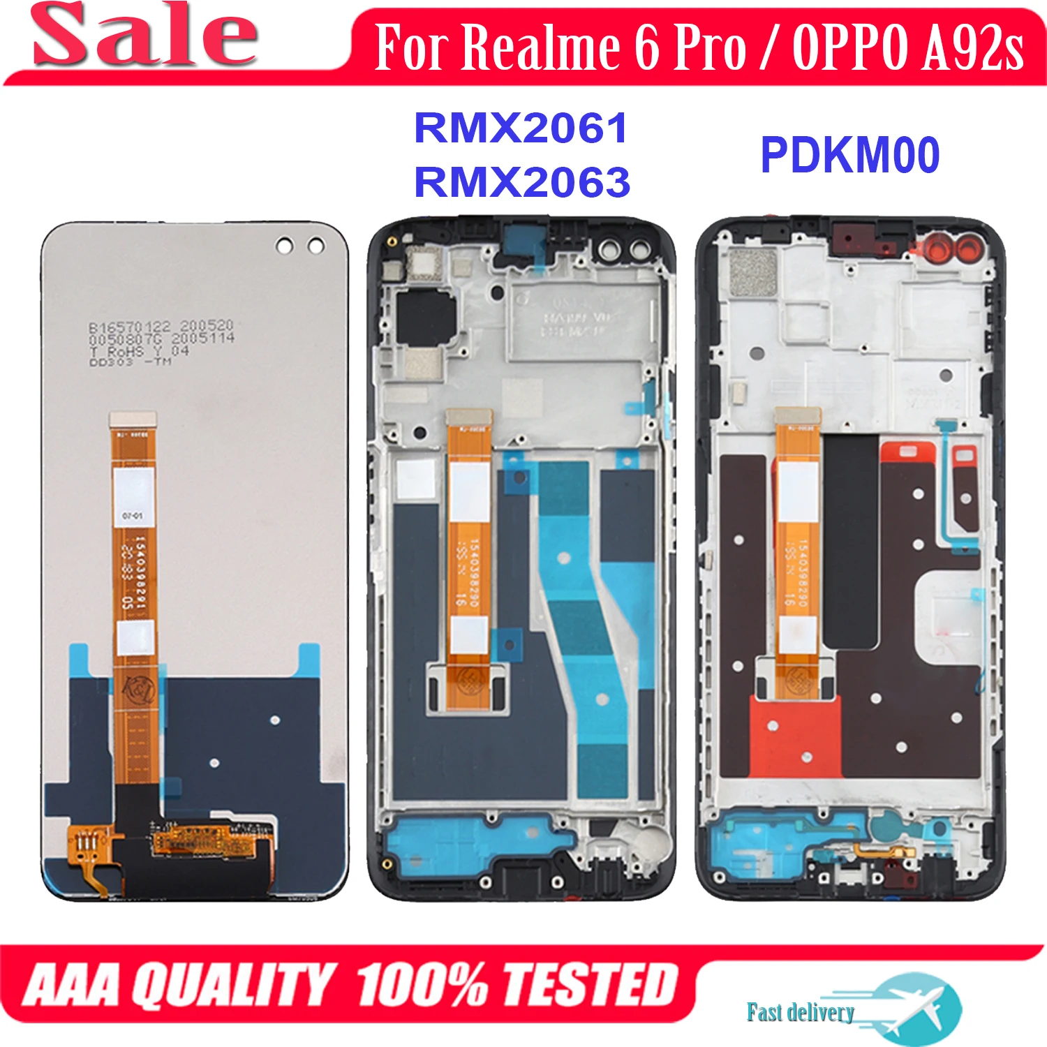 Оригинальный ЖК-дисплей для Realme 6 Pro 6Pro RMX2061 RMX2063, задний Дисплей для OPPO A92S PDKM00, Замена ЖК-дисплея