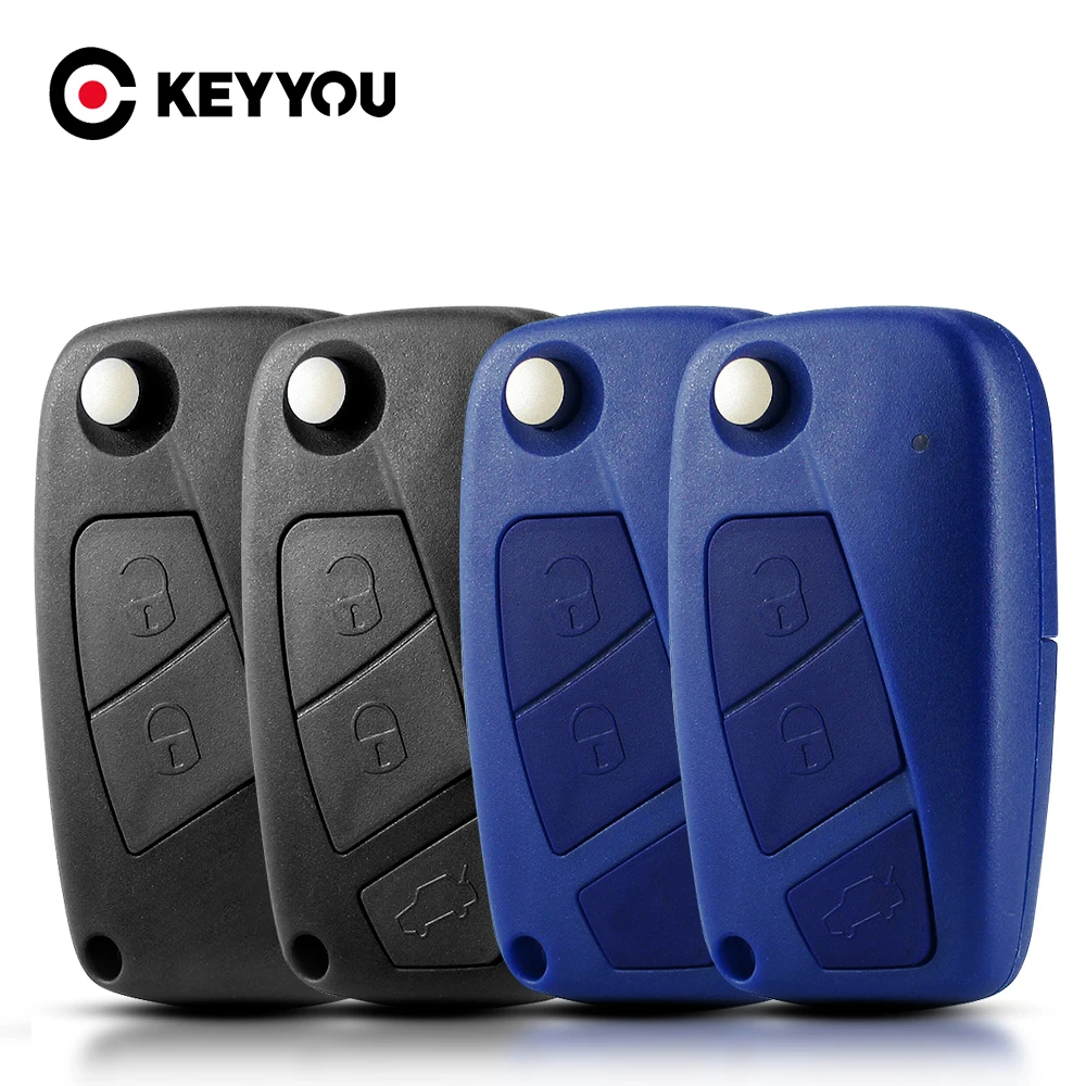 

KEYYOU Flip Folding Car Key Case Cover Fob For FIAT Iveco Punto Ducato Stilo Panda Idea Doblo Bravo 2/3 Buttons