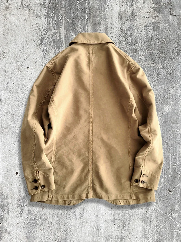 Amekaji Wear мужская хлопковая рабочая одежда цвета хаки костюм с отложным воротником