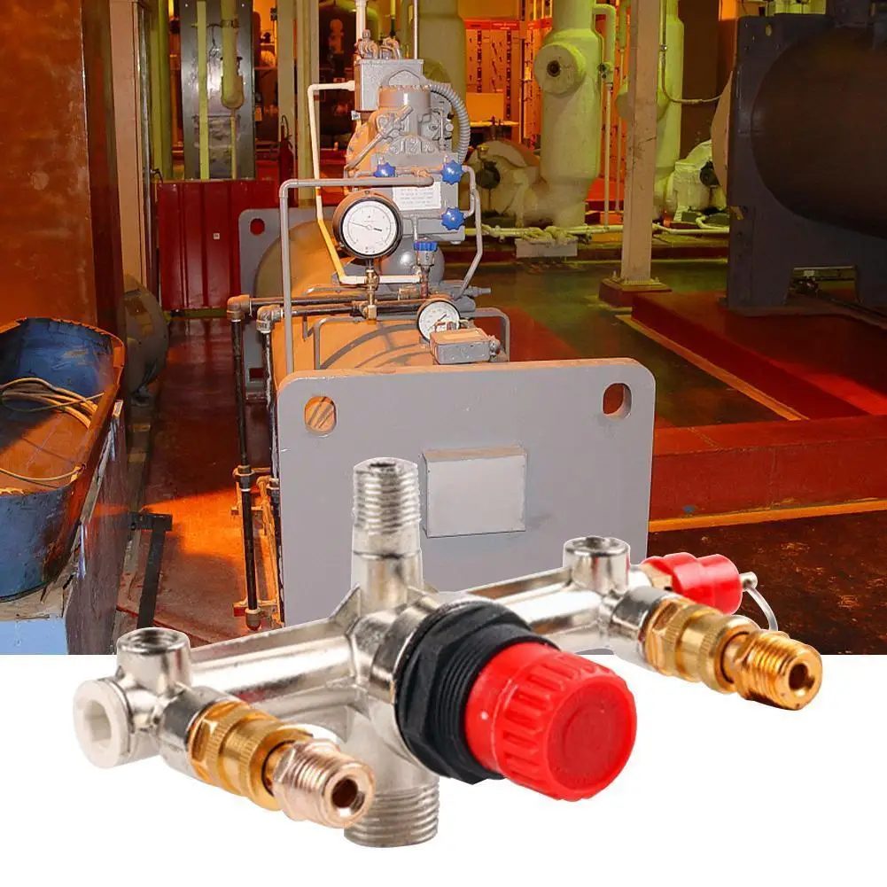 

Air Compressor Double Outlet Tube Pressure Regulator Valve Switch Fittings Kit Suitable For Piston Compressor X1K2