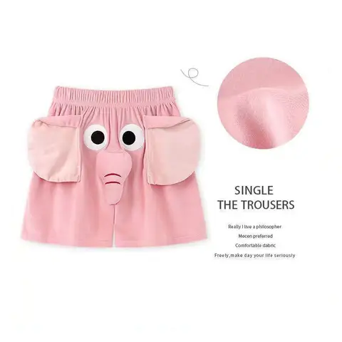 Летняя одежда Y2k, милые шорты со слоном, женские повседневные забавные шорты с носом, вокализация, пара слонов, короткие мужские и женские свободные пижамные штаны