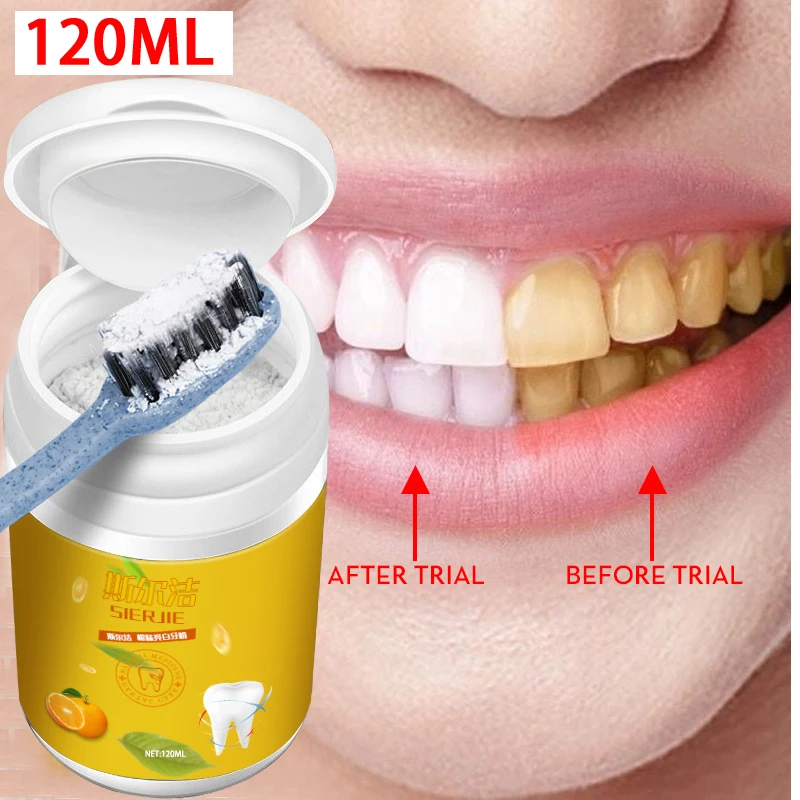 Отбеливающий порошок для зубов удаление пятен от табака пятна чая освежающий