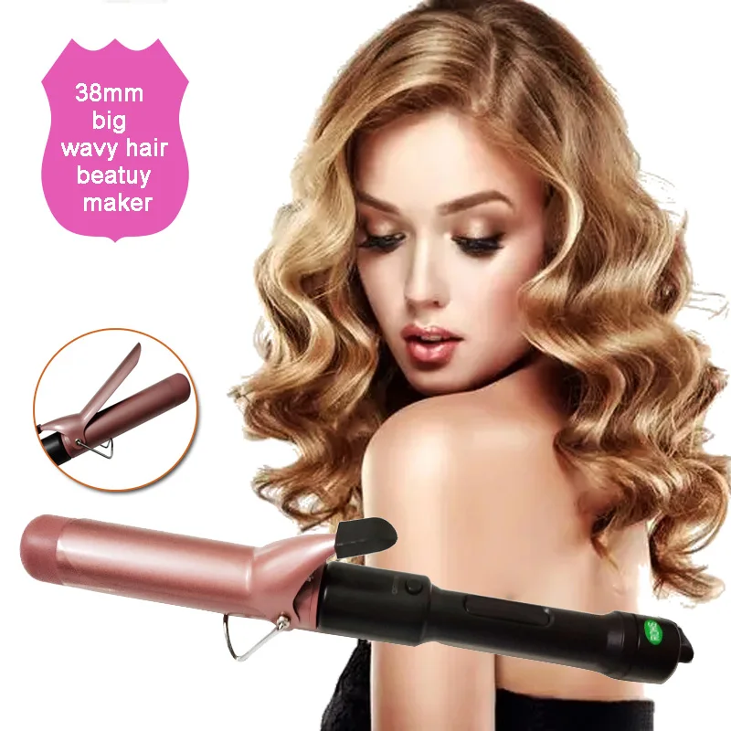 Professional Electric Hair Curling Iron 32mm Ceramic Coating Fast Heating LCD Adjustable Big Wavy Hair Curler Wand Styling