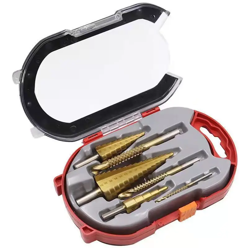 

6Pcs Step Drill Bit Saw Drill Bit Set Titanium Milling Cutter 4-12 4-20 4-32mm 3 6 8mm For Woodworking Metal Core Hole Opener