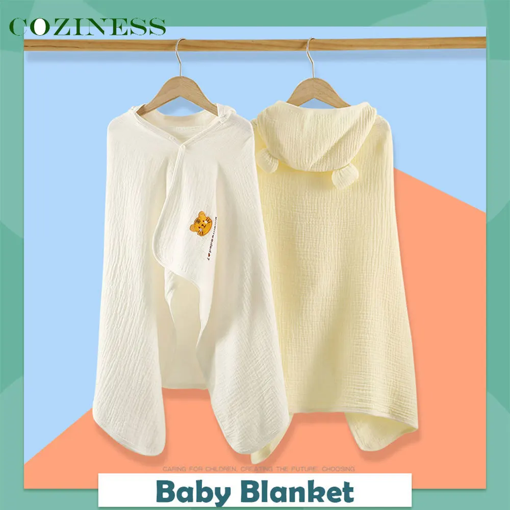 

Baby Hooded Bath Towel Cartoon Bear Blanket Muslin Cotton 4 Layers Gauze Swaddle Wrap Beach Bathrobe Cloak Poncho 0-3 Years