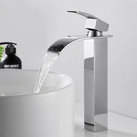 wide waterfall spout single handle bathroom faucettall washbasin bathroom faucetbathroom tap for bathroom chromematte black