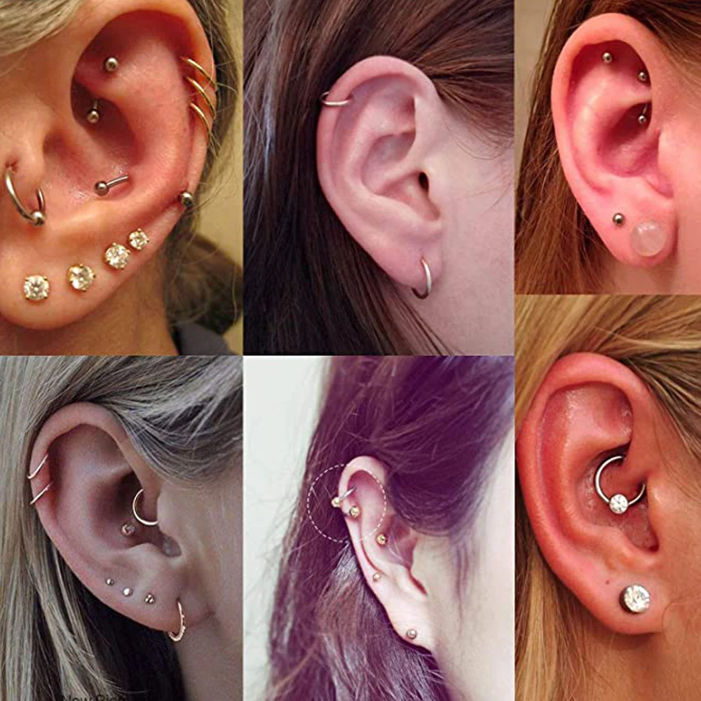 Серьги-гвоздики для хряща женщин серьги-обручи завитка ушной раковины серьги из