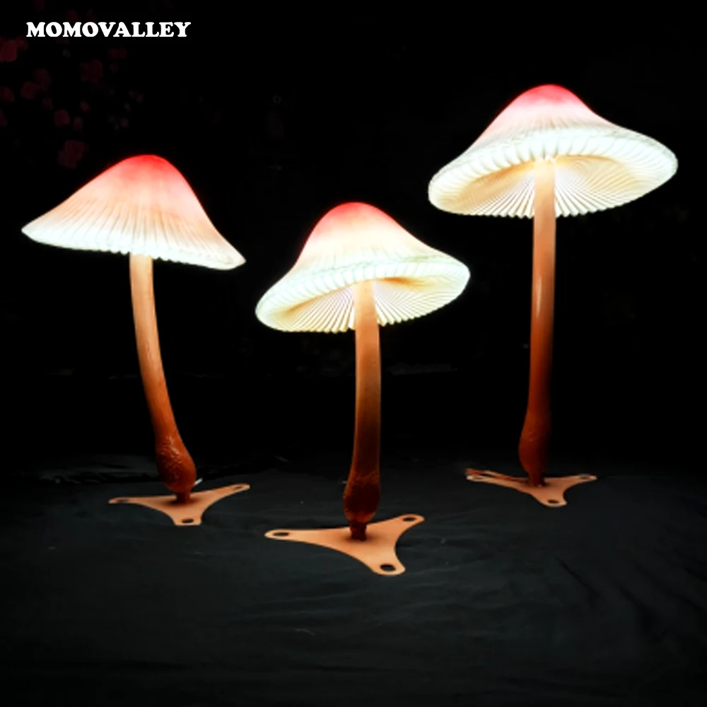 Фото Декоративные светодиодные светильники Momovalley в виде гигантских мультяшных грибов для улицы, для рождественских украшений, парков, газонов и ландшафтного дизайна №4