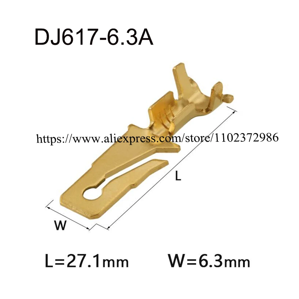 

1000PCS DJ617-6.3A brass terminal cable Waterproof connector blocks automotive plug pin