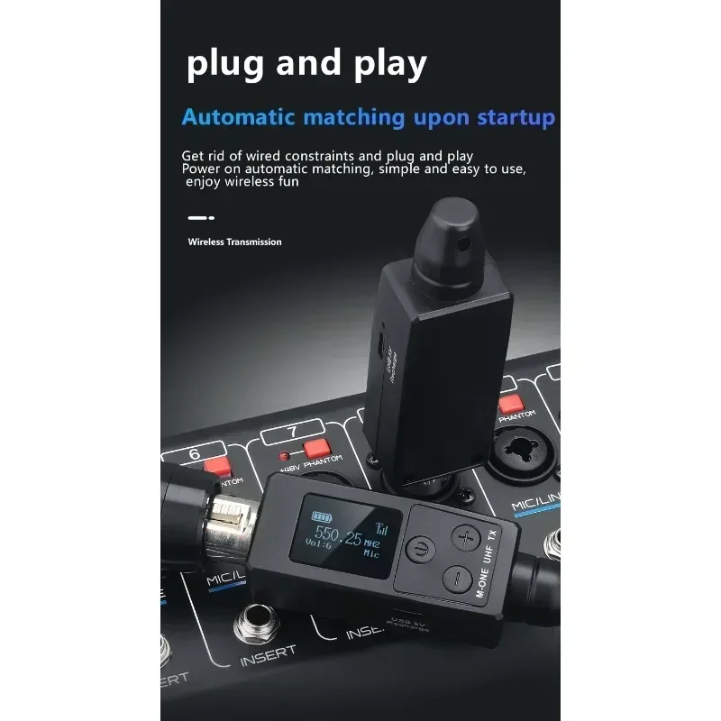 VK-38 UHF беспроводной преобразователь XLR передатчик и приемник для динамического