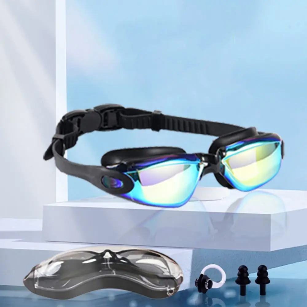 

Anti-fog Swim Glasses Professional with Earplug Wide Vision Swimming Goggles Ultralight Soft Diving Eyewear Summer Water Sports