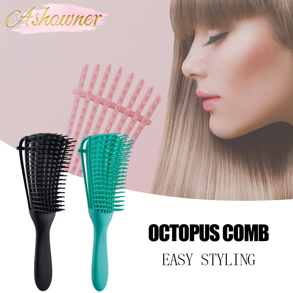 

Scalp Massage Comb Hair Brush Women Detangle Hairbrush Anti-tie Knot Professional Hair Brush Octopus Type Comb