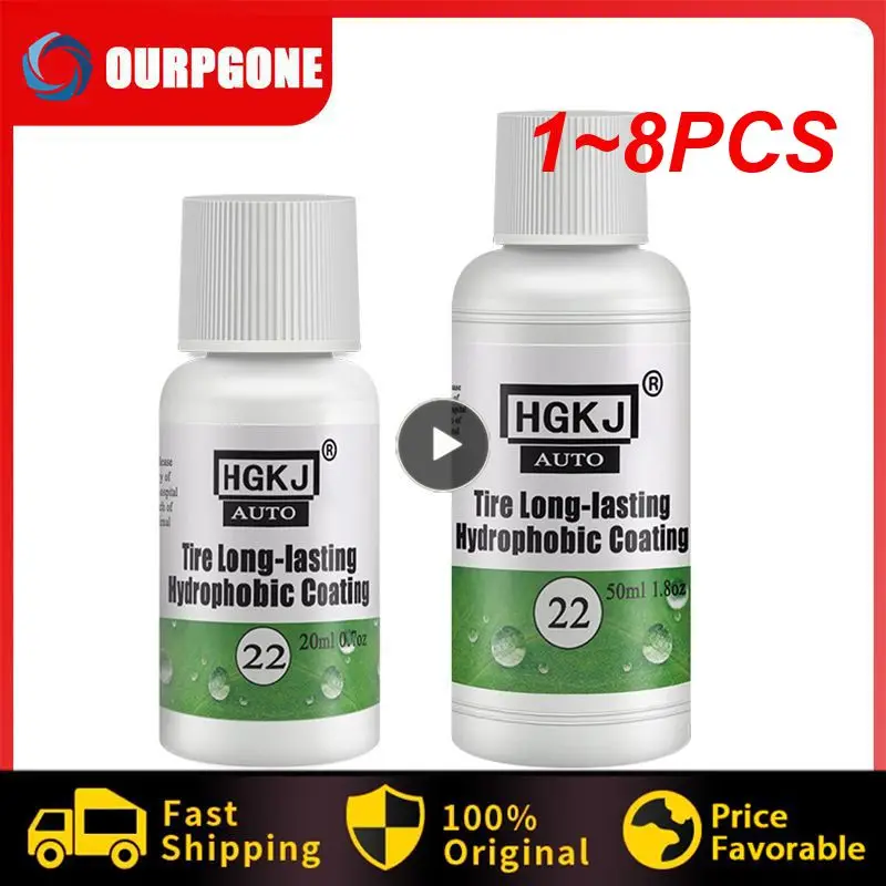 

1 ~ 8 шт., 20/50 мл, покрытие для автомобильных шин HGKJ, блеск для шин, долговечное гидрофобное покрытие, полировка шин, блестящее покрытие для шин TSLM2