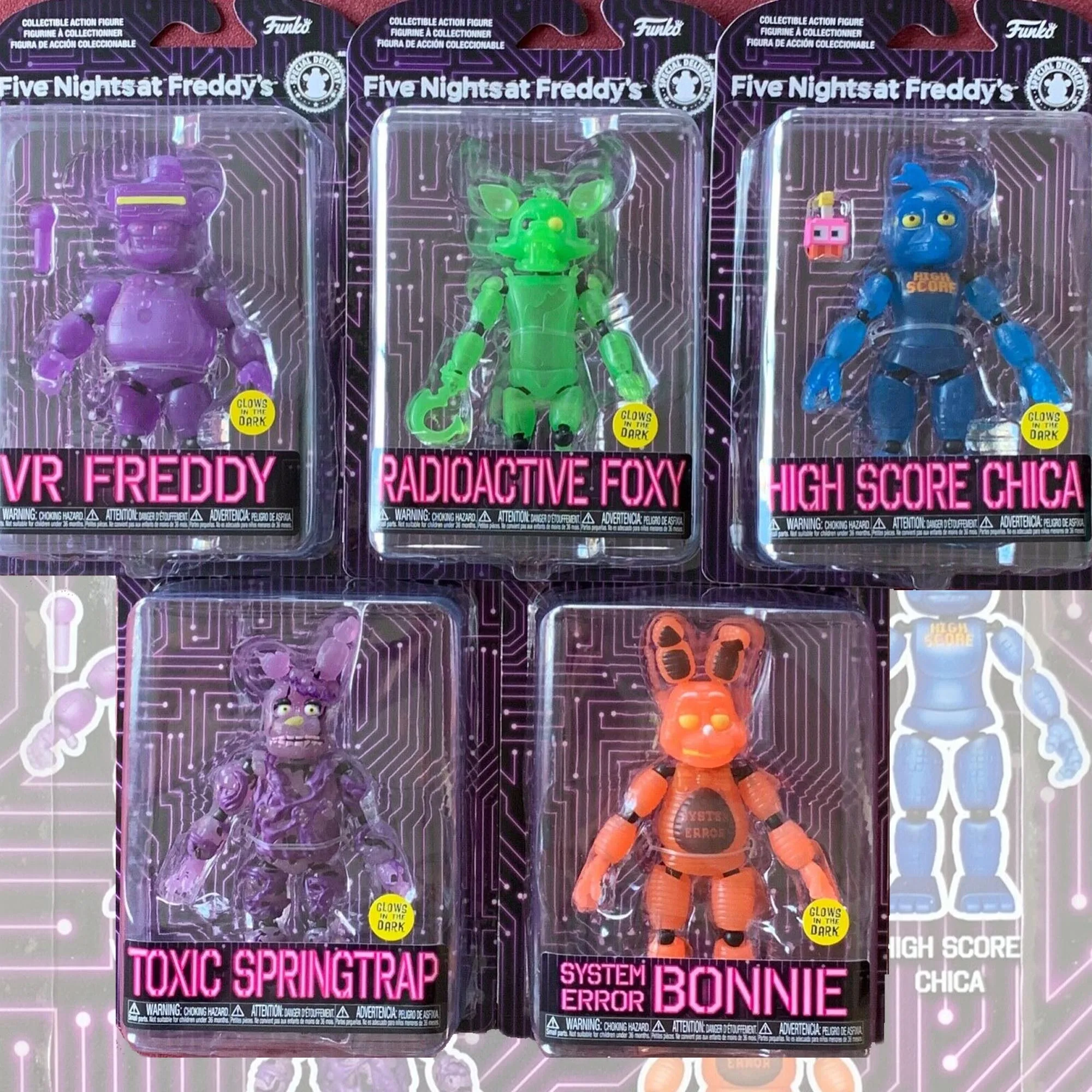 Five Nights Security Breach Series PVC Action FNAF S7 Freddy Bonnie Foxy Chica |