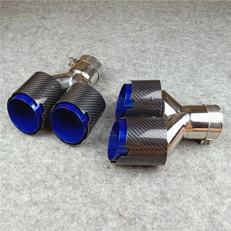 1 пара глянцевые насадки из углеродного волокна для глушителя 63 мм |