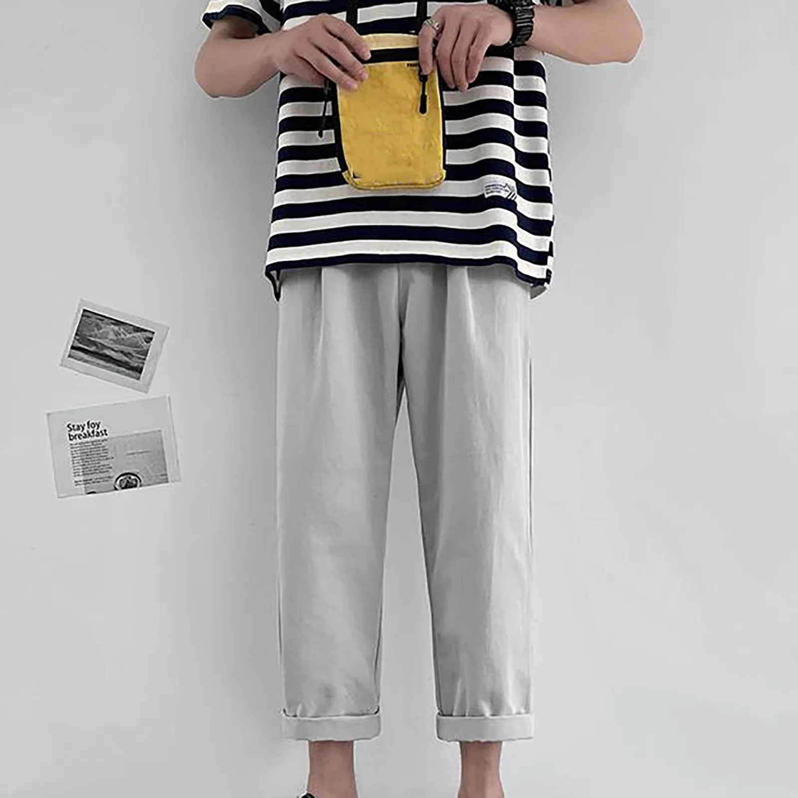 

Pants Loose Fitness Casual Length Color Sports Pocket Mens Bodybuilding Solid Men's pants