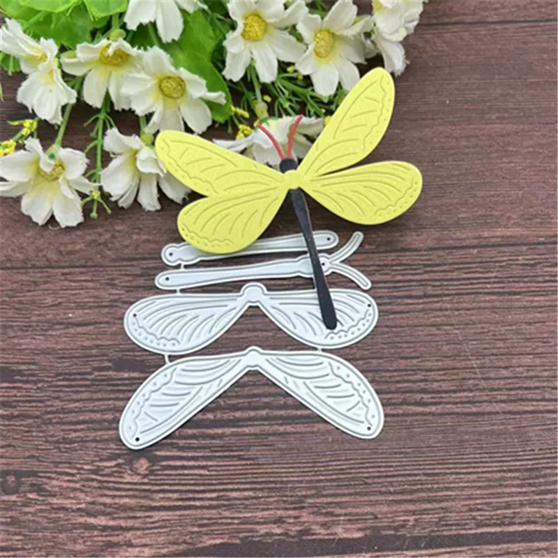 Новинка Металлические трафареты с цветочным рисунком стрекозы для скрапбукинга