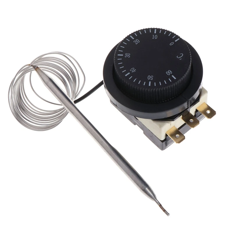 

Temperature Control Switch 0-60℃ Capillary Thermostat Controlled Ideal for Damaged Part Switch Controller Sensor 367D