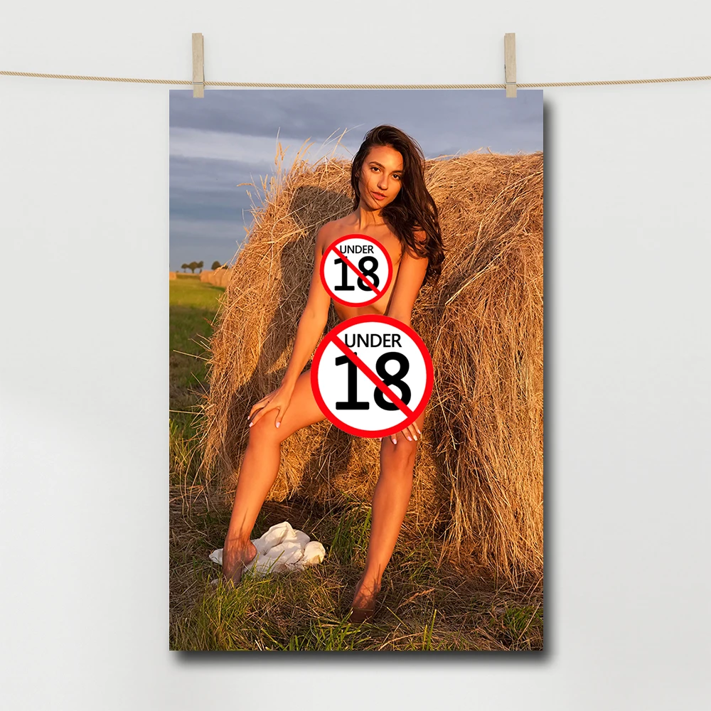 Сексуальная обнаженная модель брюнетки девушка плакат без рамы для взрослых