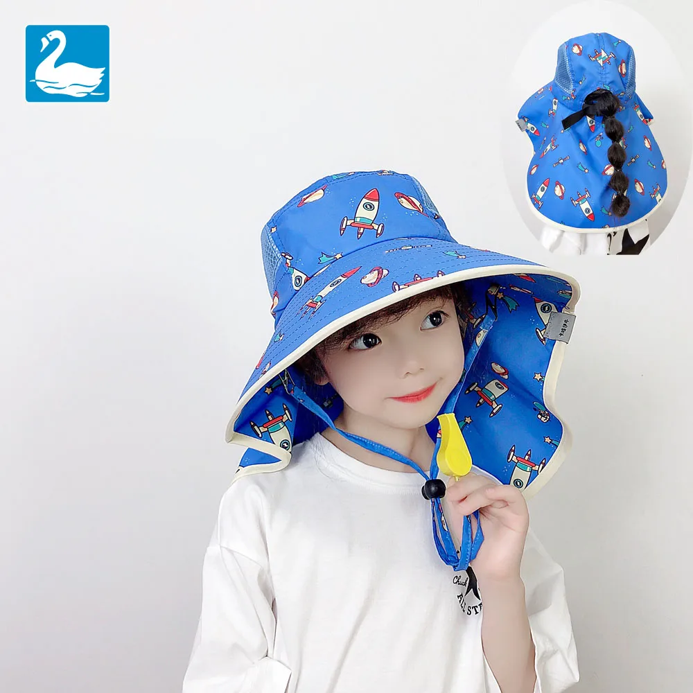

Summer Baby Bucket Hat 360° Wide Brim UV Protection Boys Girls Cap Children Panama Outdoor Beach Sun Hats Cartoon Fisherman Cap