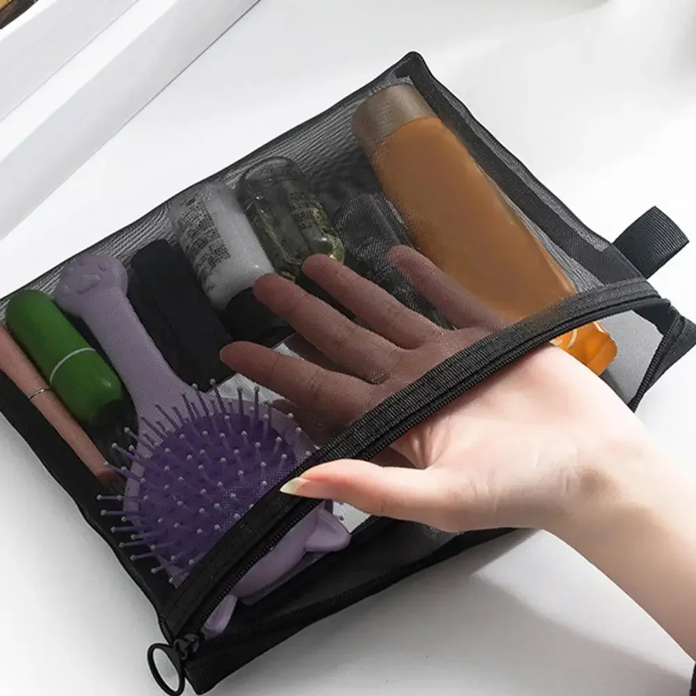 Прозрачная косметичка с большим отверстием портативная дорожная для наушников