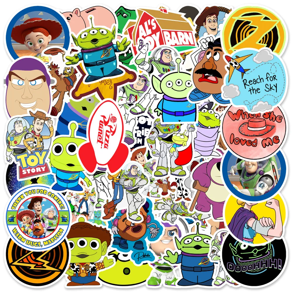 

10/50Pcs Disney Toy Story Cartoon Stickers Cute Kawaii Decal Kawaii Guitar Laptop Phone Stationery Car Waterproof Sticker Toys