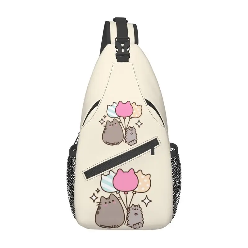 

Customized Pusheens Cat Sling Bag Men Cool Catroon Tabby Kitten Shoulder Crossbody Chest Backpack Cycling Camping Daypack