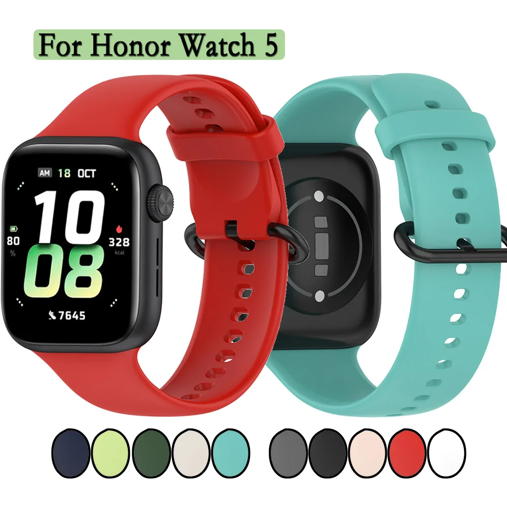 Для Honor Watch 5 высококачественный мягкий силиконовый ремешок для браслет с черной