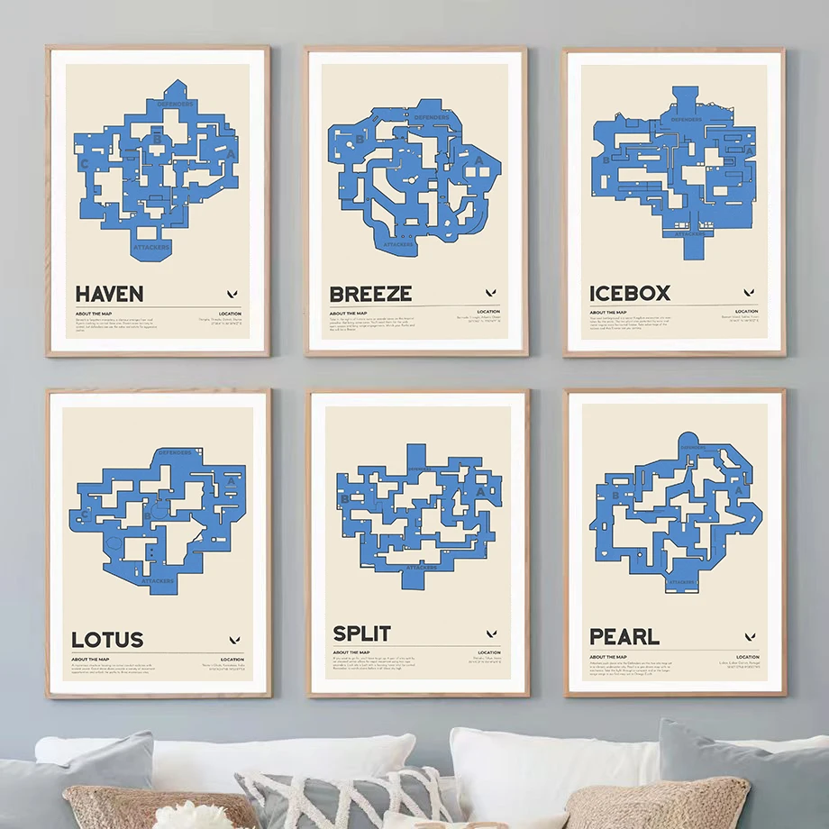 Игровой Постер 2023 Карта Valorant Печать На Холсте Современный Стиль Произведения