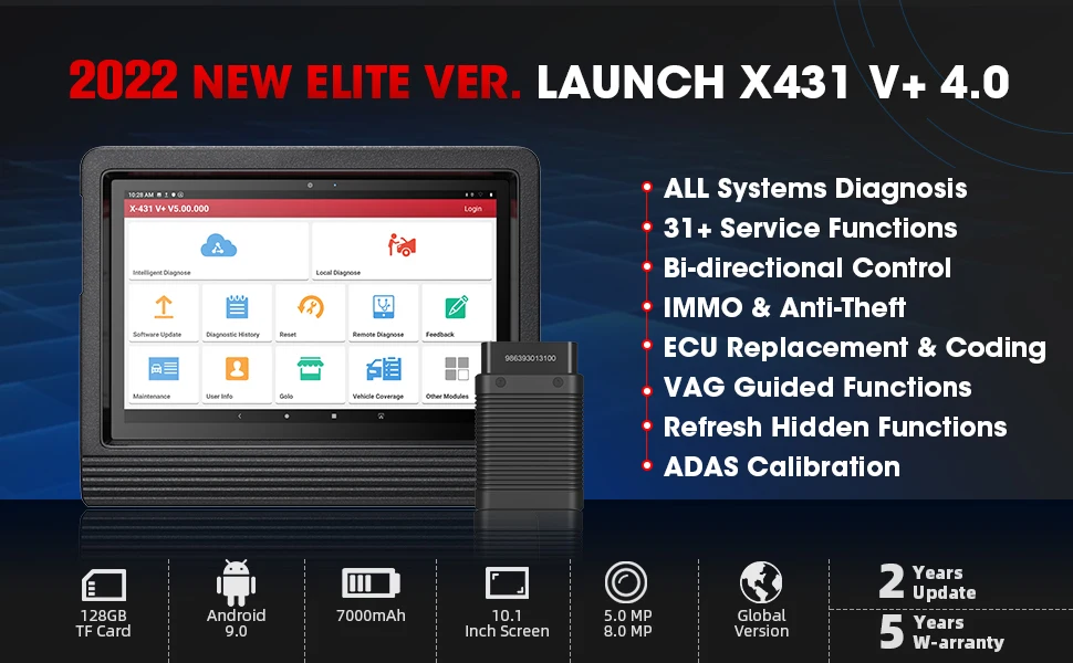 Диагностический сканер Launch X431 V plus + 10 " инструменты для диагностики автомобиля