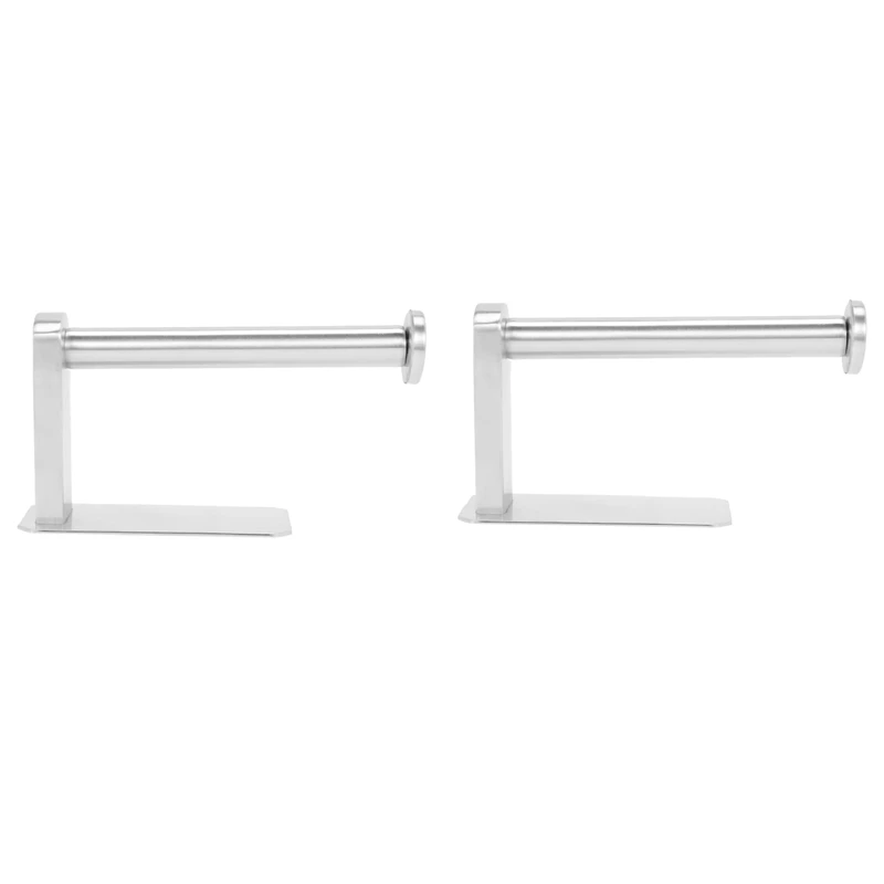 

2X Self Adhesive Toilet Paper Holder SUS Kitchen Tissue Paper Roll Towel Holder Rustproof, Brushed Nickel Finish