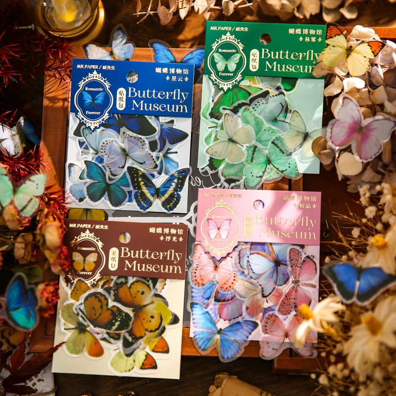 

40 шт., водонепроницаемые наклейки в виде бабочек