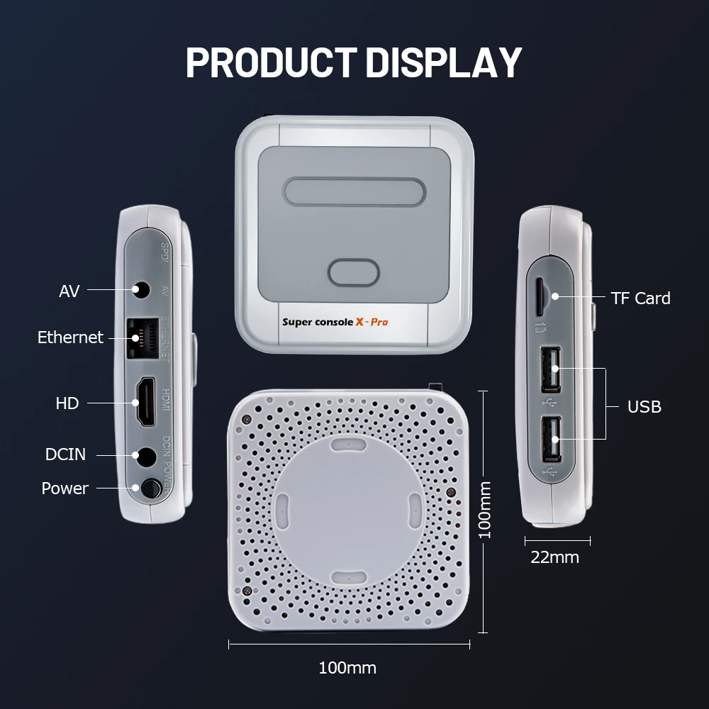 Супер консоль Kinhank X Pro видеоигровые консоли с 50 + эмуляторами для PSP/Playstation S905X