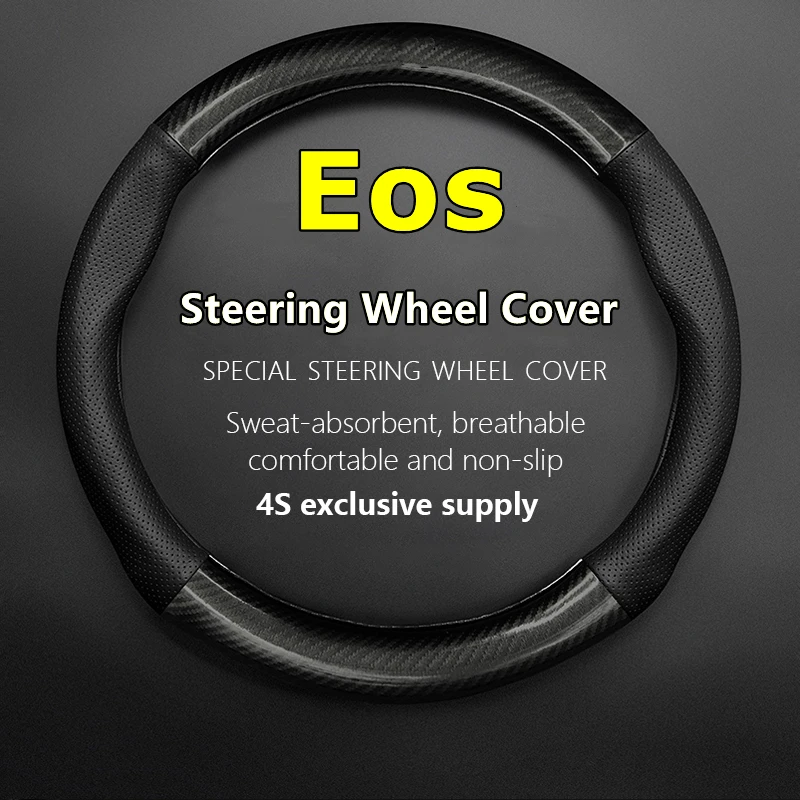 

Fiber Leather For VW Volkswagen Eos Steering Wheel Cover Genuine Leather Carbon Fiber 2.0TSI 6MT DSG 2008 2010 2011