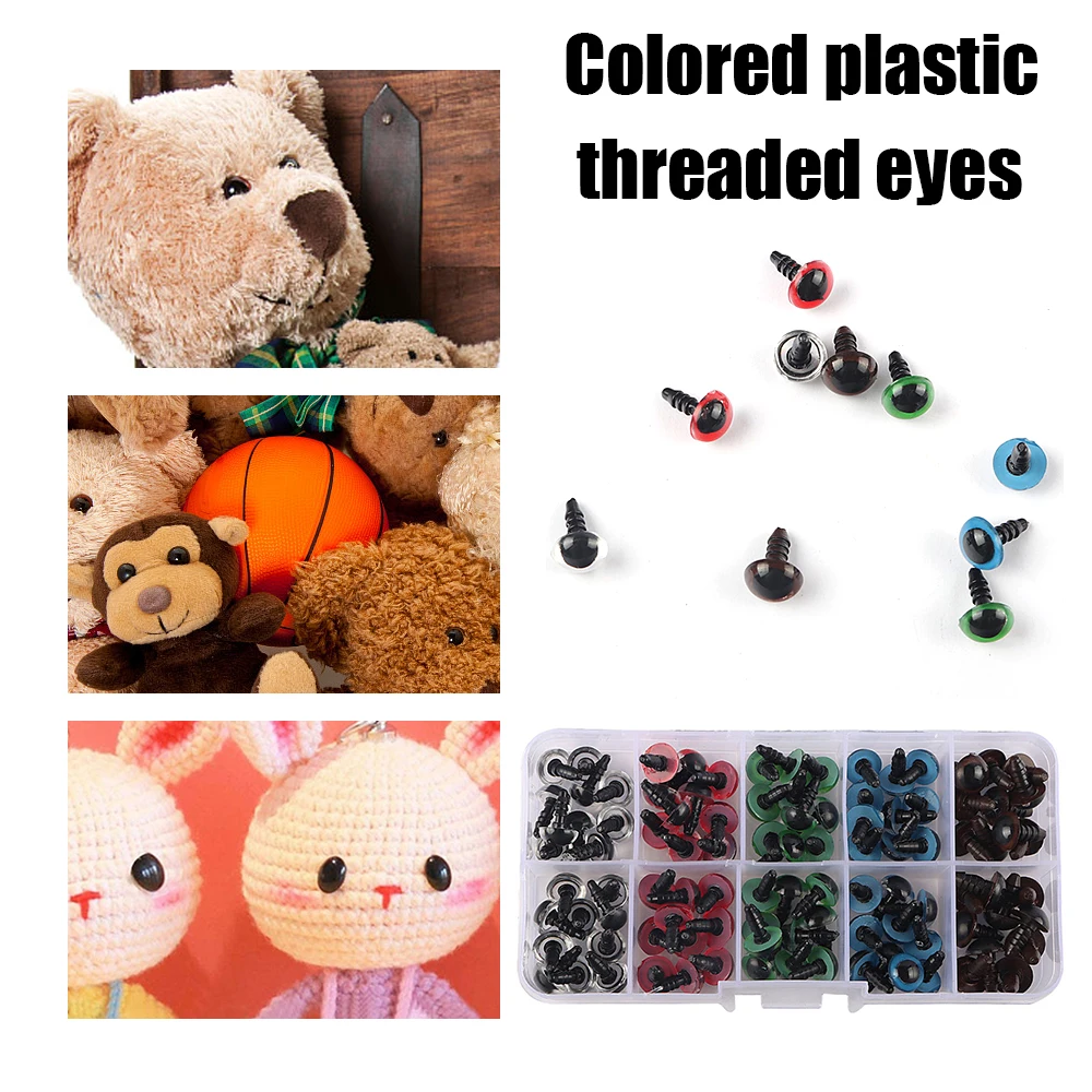 

100Pcs 10/12mm Sewing Buttons Doll Eyes Safety Eyes For Teddy Bear Stuffed Toys Snap Animal Scrapbooking Puppet Dolls Craft Eyes
