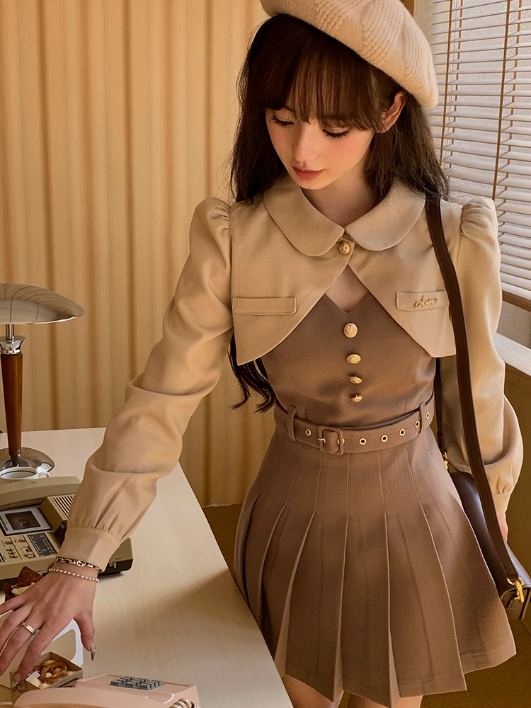 

Элегантное платье на бретельках в Корейском стиле, женское синее вечерние тажное праздничное мини-платье во французском стиле, женское пов...