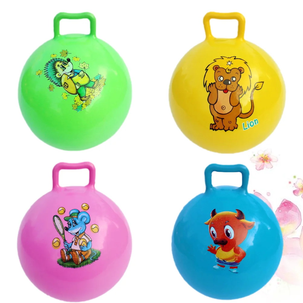 

4 Pcs Bouncy Balls Kids Fitness Exercise Hopper Jump Inflatable Jumping Bouncing Parent-child And ask