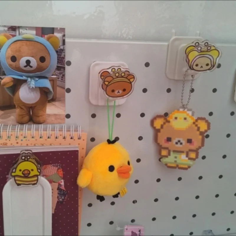 Набор из 3 акриловых двусторонних зажимов-клипс Rilakkuma Kiiroitori Little Bee для тестов и заметок, милый декор для учебного стола (art.: 3920db810cab9) - 3920db810cab9
